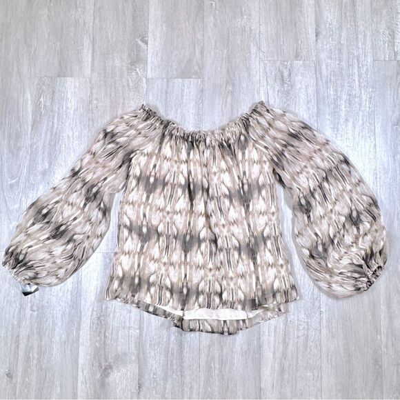 Printed Off the Shoulder Long Sleeve Top XS - Picture 6 of 6
